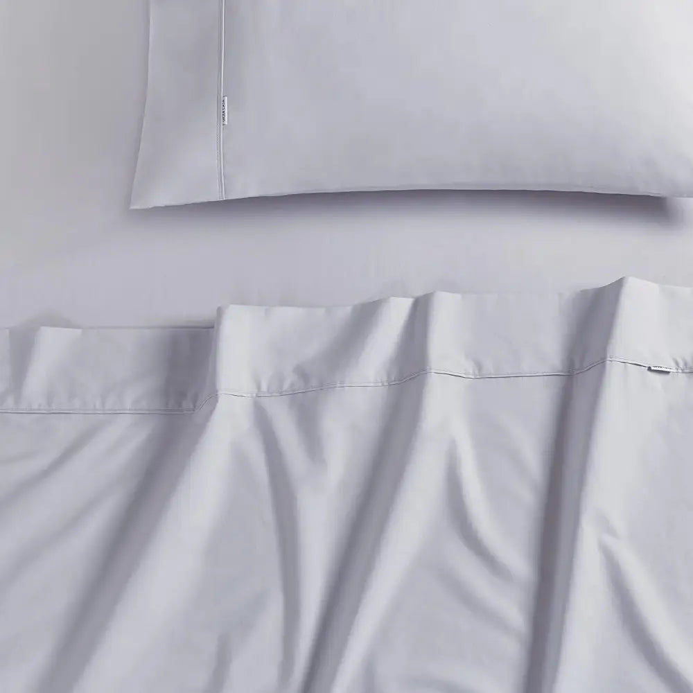 Vintage Washed 100% Cotton Sheet Set with 2 Pillowcases - Silver - Queen Size - Home & Garden > Bedding > Bed Sheets