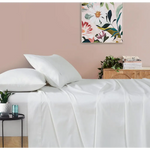 Vintage Washed 100% Cotton Sheet Set with 2 Pillowcases - White - King Size - Home & Garden > Bedding > Bed Sheets