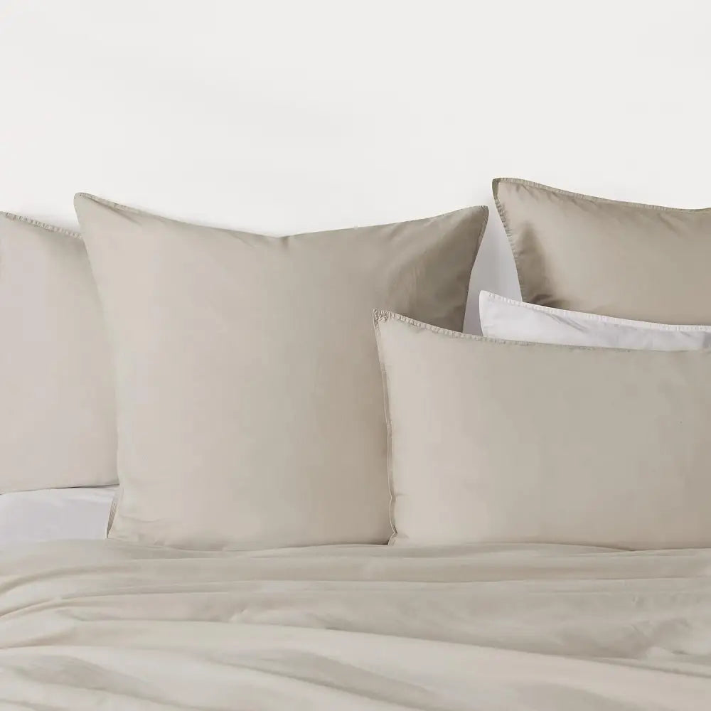 Vintage Washed 100% Cotton Standard Pillowcase - Luxurious Standard Pillow Cover - Natural - 2 Pcs - Home & Garden >