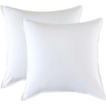 Vintage Washed Microfibre European Pillowcases - Set of 2 Luxurious European Pillow Covers - White - Home & Garden >