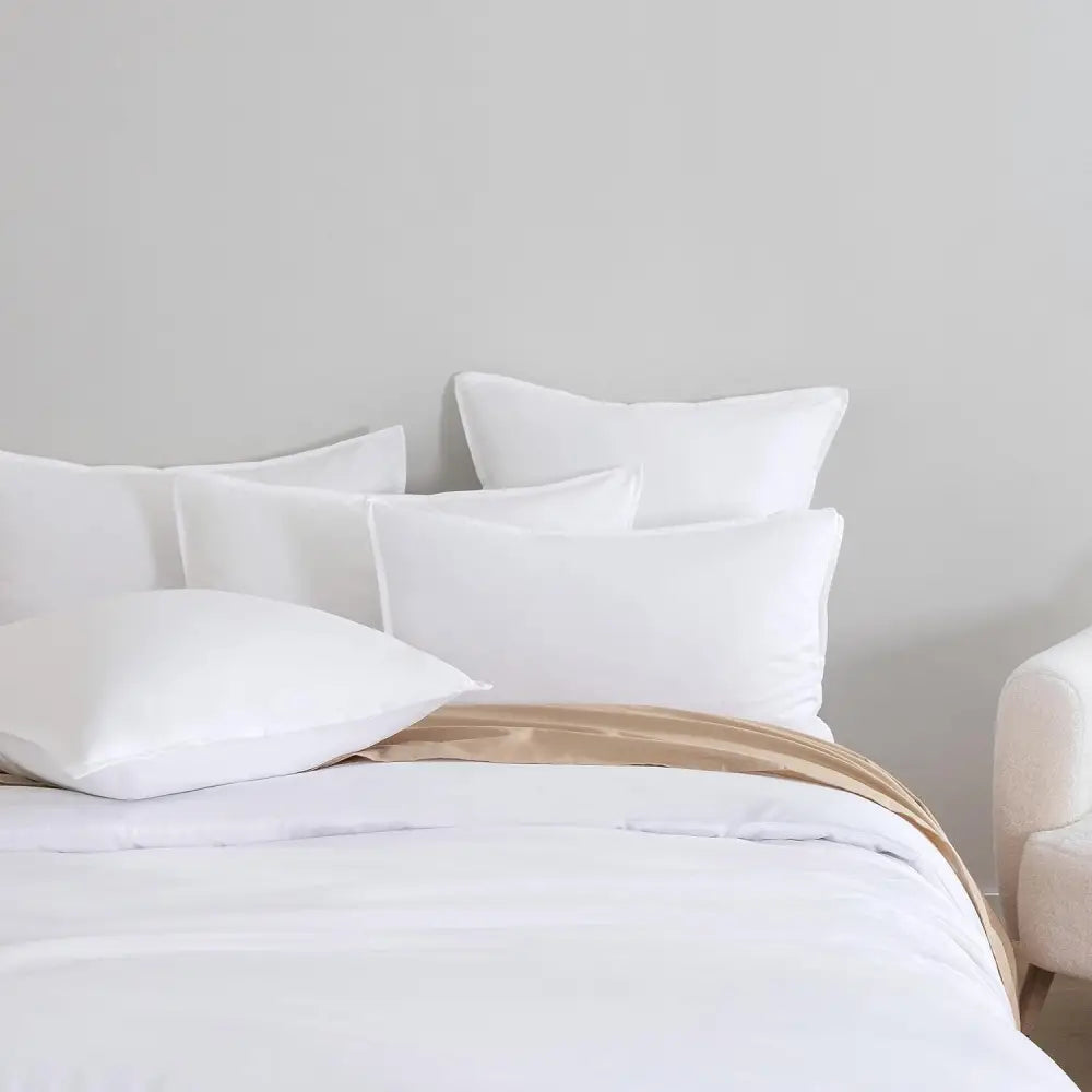 Vintage Washed Microfibre European Pillowcases - Set of 2 Luxurious European Pillow Covers - White - Home & Garden >