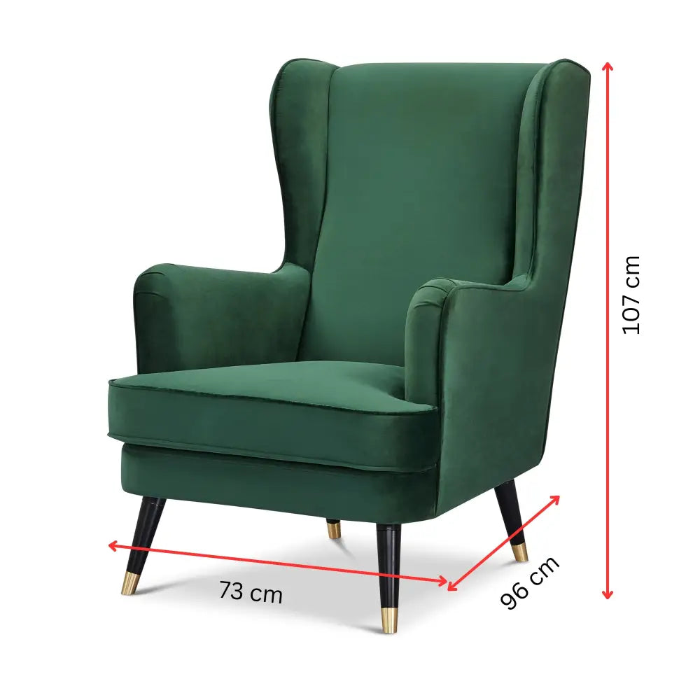 Vivian Accent Sofa Arm Chair Fabric Uplholstered Lounge Couch - Green - Furniture > Sofas