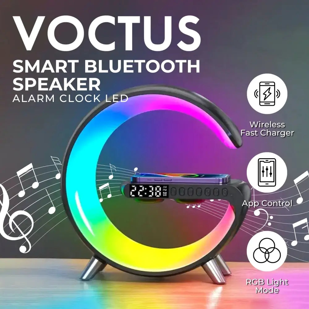 VOCTUS 5 in 1 Bedside Table Lamp with 15W Quick Wireless Charger (Black) VT-WC -102-NH - Home & Garden > Lighting