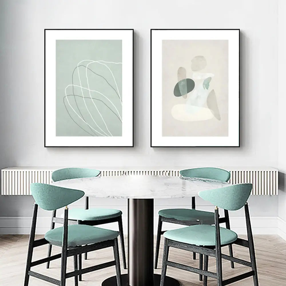 Wall Art 100cmx150cm Abstract body and lines 2 Sets Black Frame Canvas - Home & Garden > Wall Art