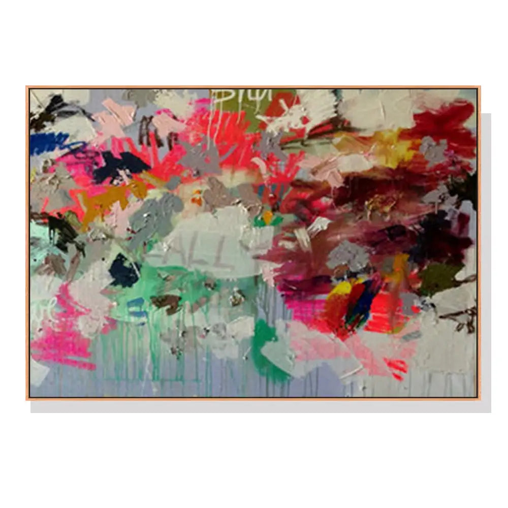 Wall Art 100cmx150cm Abstract Free Flow Wood Frame Canvas - Home & Garden > Wall Art