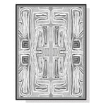 Wall Art 100cmx150cm Abstract Mountain Black Frame Canvas - Home & Garden > Wall Art