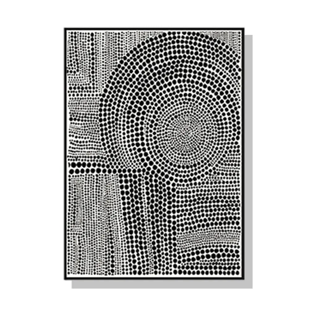 Wall Art 100cmx150cm Clustered Dots B Black Frame Canvas - Home & Garden > Wall Art