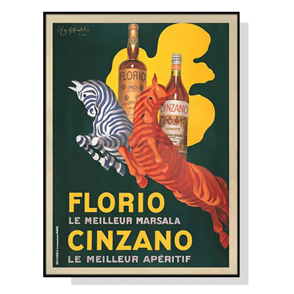 Wall Art 100cmx150cm Florio Cinzano Black Frame Canvas - Home & Garden > Wall Art