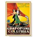 Wall Art 100cmx150cm Grafofoni Columbia Gold Frame Canvas - Home & Garden > Wall Art