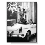 Wall Art 100cmx150cm High Heels in Classic Car Black Frame Canvas - Home & Garden > Wall Art