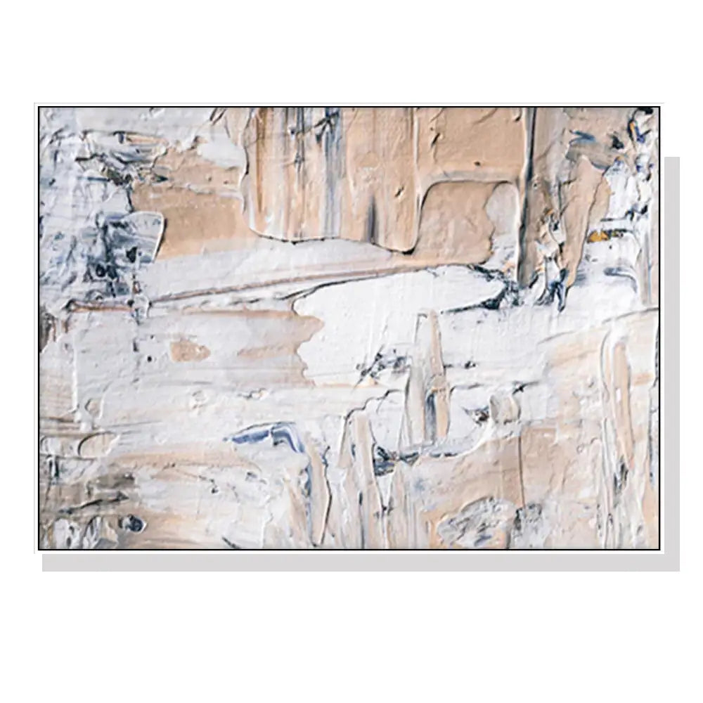 Wall Art 100cmx150cm Modern Abstract Oil Painting Style White Frame Canvas - Home & Garden > Wall Art