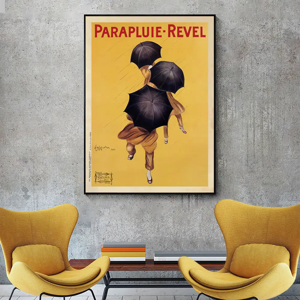 Wall Art 100cmx150cm Parapluie Revel Black Frame Canvas - Home & Garden > Wall Art