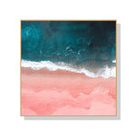 Wall Art 40cmx40cm Pink Sea Wood Frame Canvas - Home & Garden > Wall Art