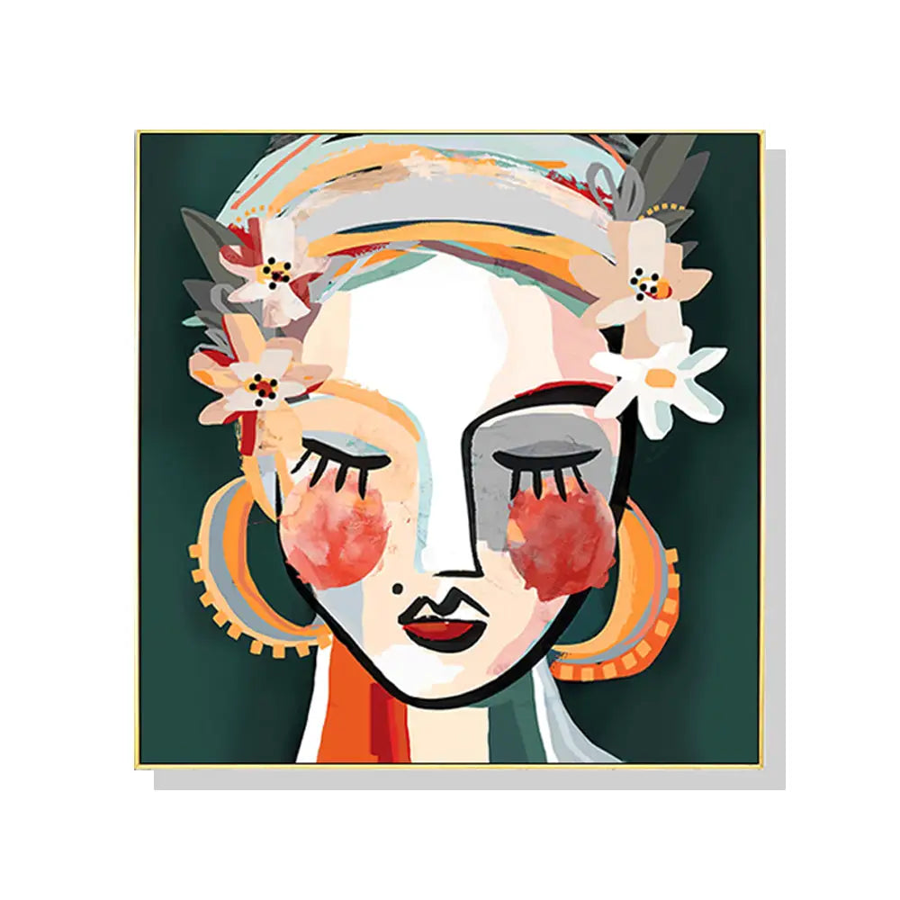 Wall Art 40cmx40cm Sophie II Gold Frame Canvas - Home & Garden > Wall Art