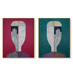 Wall Art 40cmx60cm Abstract Man And Woman 2 Sets Gold Frame Canvas - Home & Garden > Wall Art