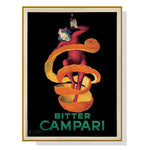 Wall Art 40cmx60cm Bitter Campari Gold Frame Canvas - Home & Garden > Wall Art