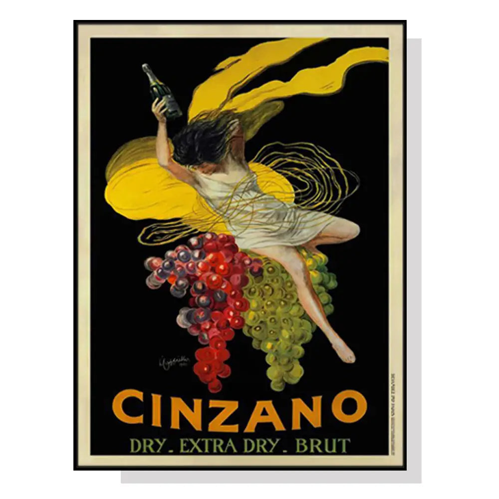 Wall Art 40cmx60cm Cinzano Black Frame Canvas - Home & Garden > Wall Art