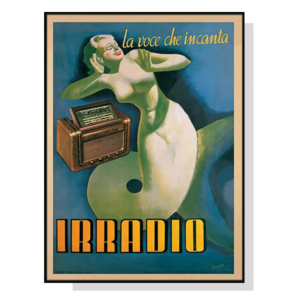 Wall Art 40cmx60cm Irradio Cinzano Black Frame Canvas - Home & Garden > Wall Art