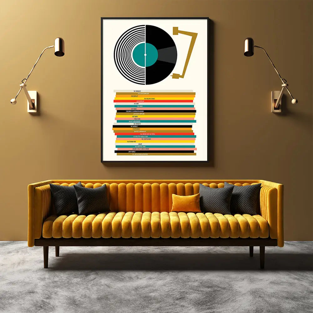 Wall Art 40cmx60cm Music Black Frame Canvas - Home & Garden > Wall Art