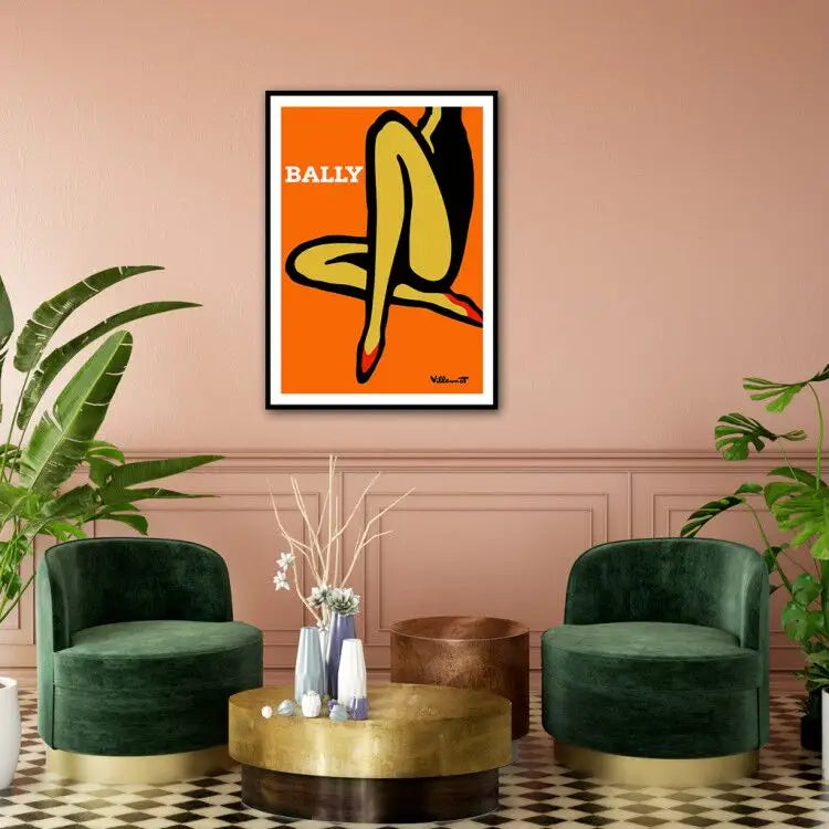 Wall Art 40cmx60cm Orange Legs Black Frame Canvas - Home & Garden > Wall Art