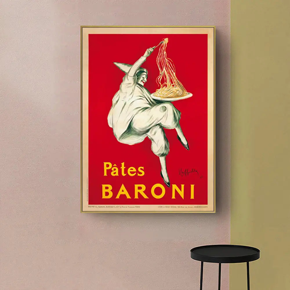 Wall Art 40cmx60cm Pates Baroni Pasta Gold Frame Canvas - Home & Garden > Wall Art