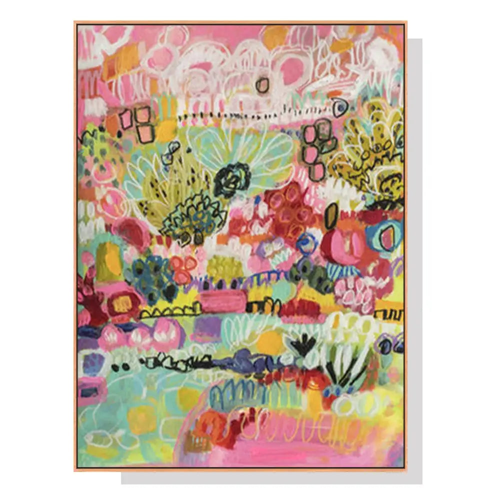 Wall Art 40cmx60cm Summer Smile A Wood Frame Canvas - Home & Garden > Wall Art