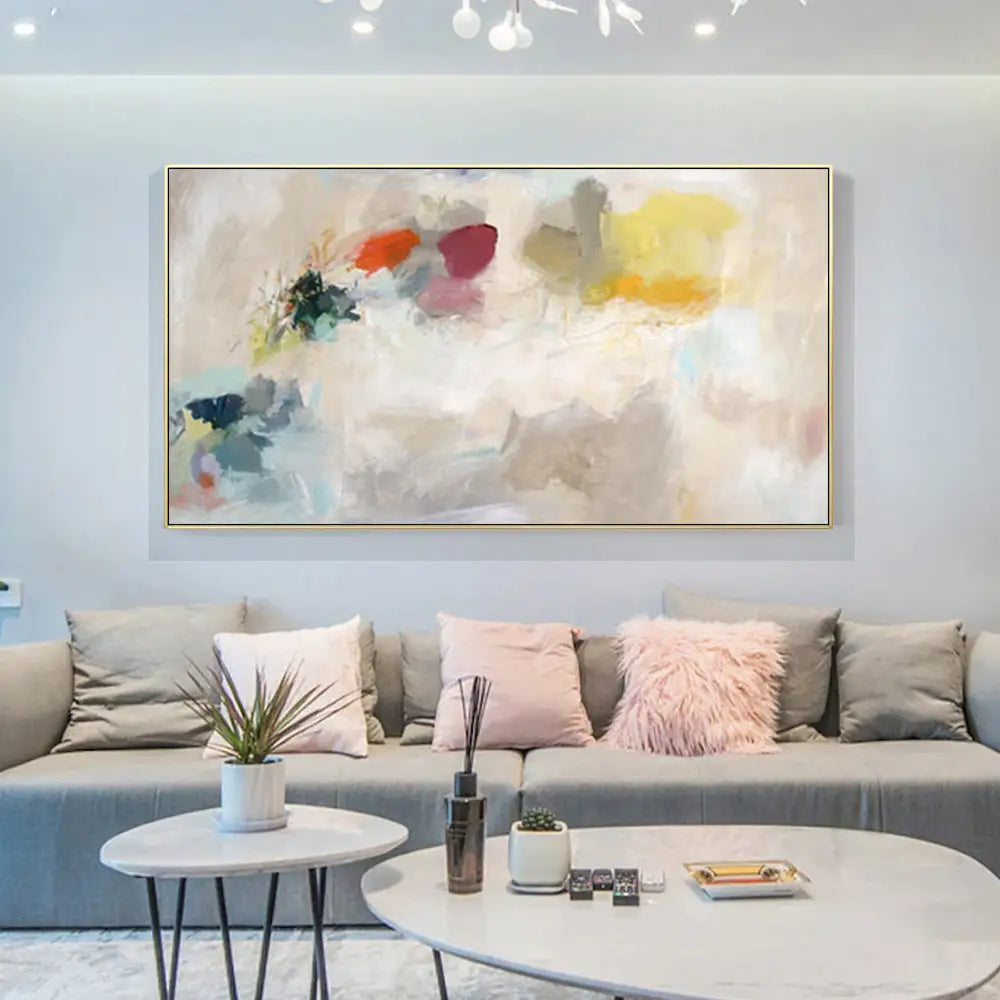 Wall Art 40cmx80cm Abstract Crystal Gold Frame Canvas - Home & Garden > Wall Art