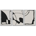 Wall Art 70cmx100cm Black Beige 3 Sets Black Frame Canvas - Home & Garden > Wall Art