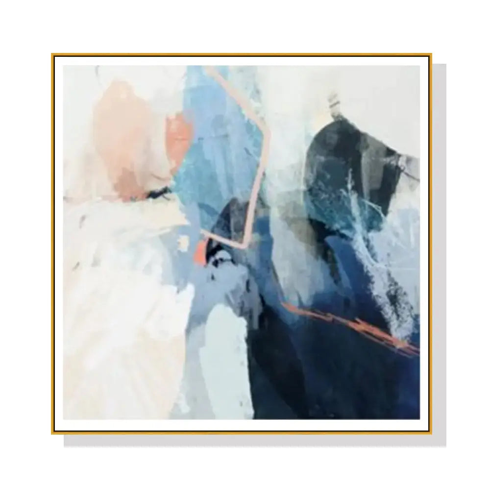 Wall Art 70cmx70cm Luz I Gold Frame Canvas - Home & Garden > Wall Art