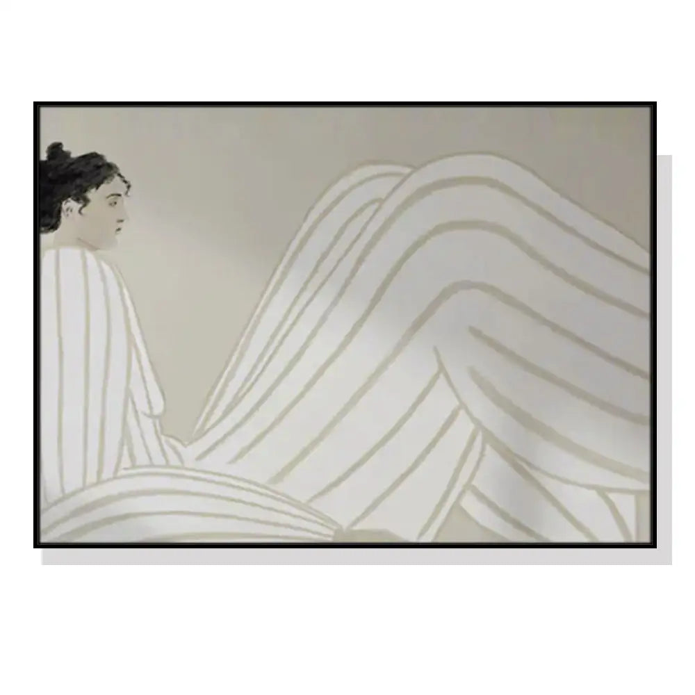 Wall Art 80cmx120cm Abstract Lady Black Frame Canvas - Home & Garden > Wall Art