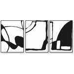 Wall Art 80cmx120cm Black and White 3 Sets Black Frame Canvas - Home & Garden > Wall Art