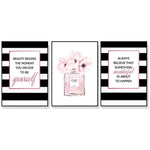 Wall Art 80cmx120cm Fashion Prints 3 Sets Black Frame Canvas - Home & Garden > Wall Art