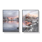 Wall Art 80cmx120cm Nordic Norway 2 Sets Black Frame Canvas - Home & Garden > Wall Art