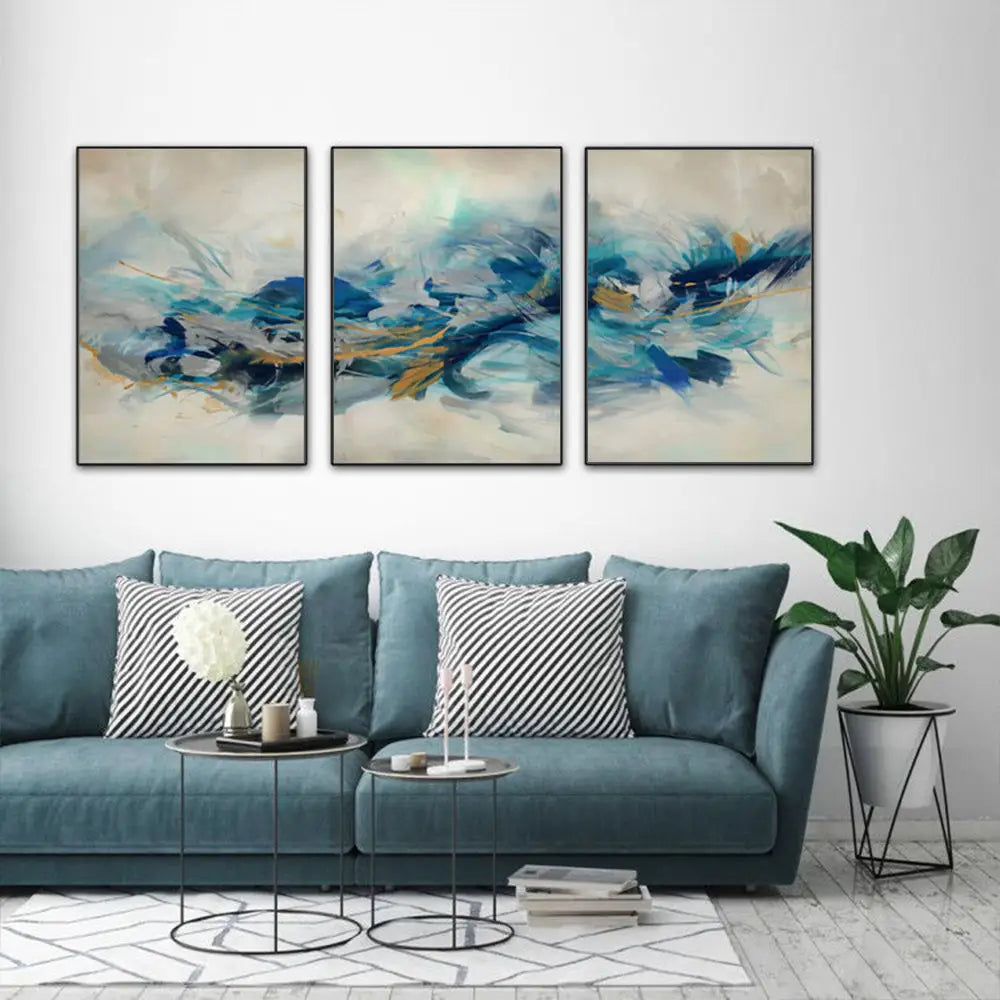 Wall Art 80cmx120cm The Universal 3 Sets Black Frame Canvas - Home & Garden > Wall Art