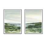 Wall Art 80cmx120cm Watercolor landscape 2 Sets Black Frame Canvas - Home & Garden > Wall Art