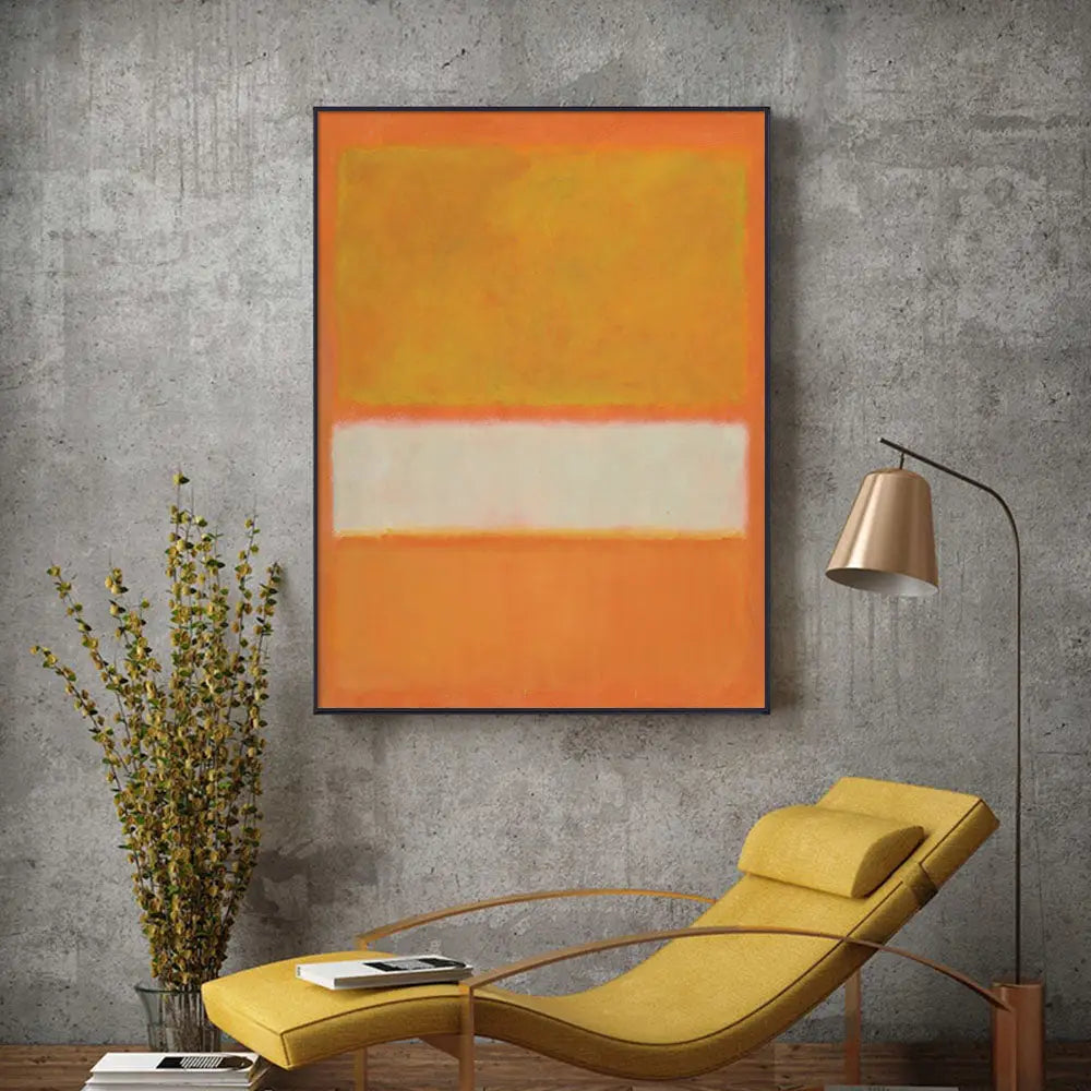 Wall Art 80cmx120cm Yellow By Mark Rothko Black Frame Canvas - Home & Garden > Wall Art
