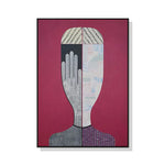 Wall Art 90cmx135cm Abstract Woman Black Frame Canvas - Home & Garden > Wall Art