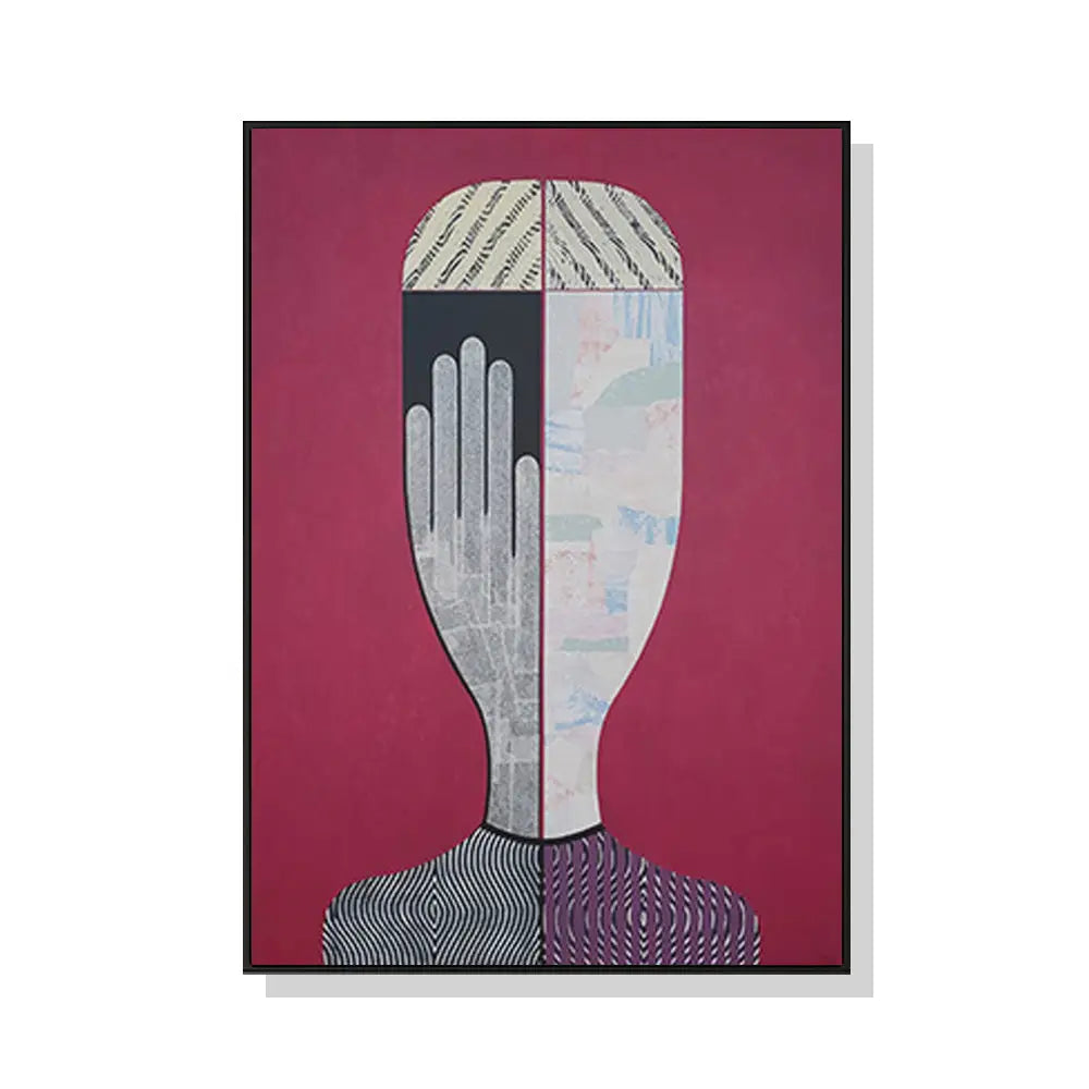 Wall Art 90cmx135cm Abstract Woman Black Frame Canvas - Home & Garden > Wall Art