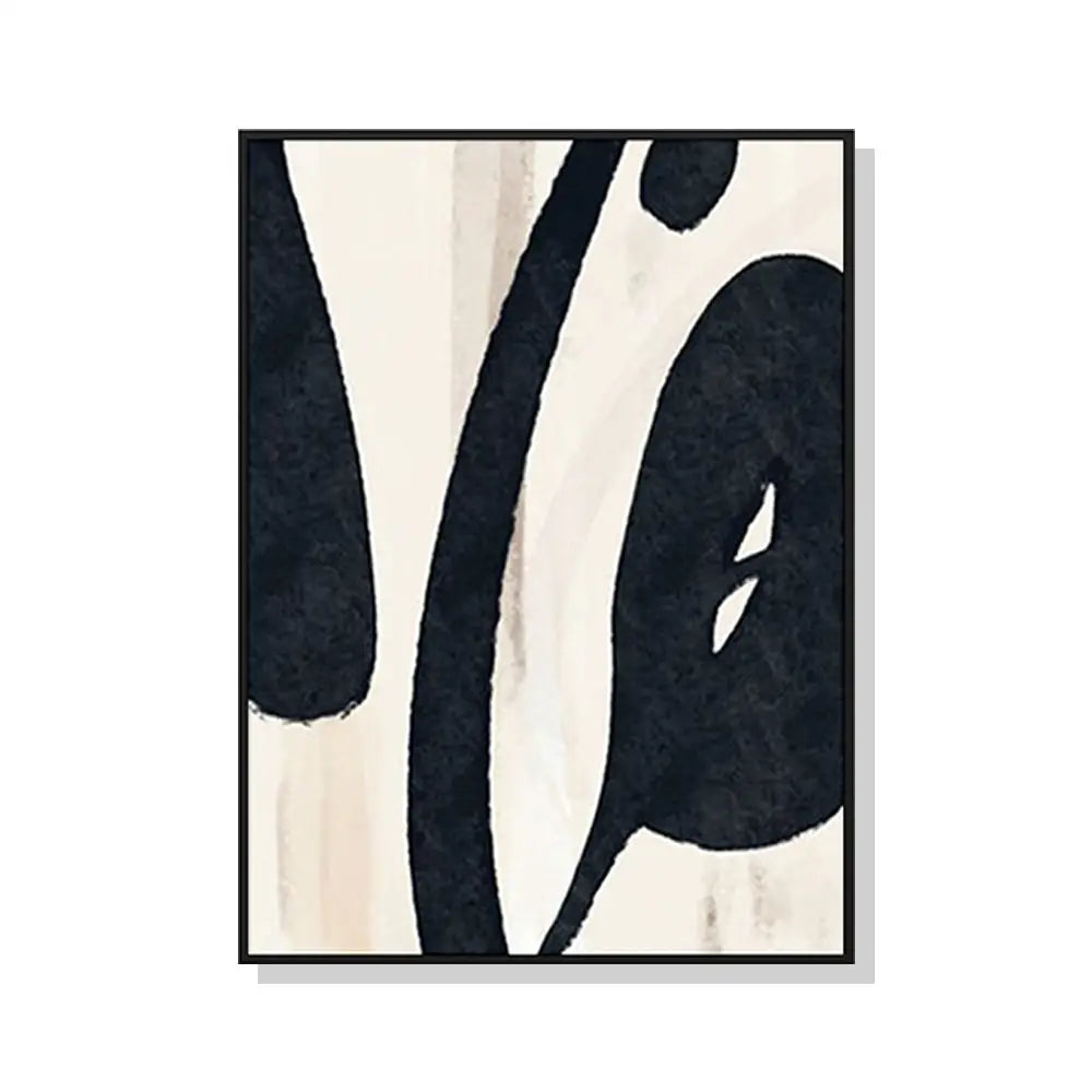 Wall Art 90cmx135cm Black Ink Black Frame Canvas - Home & Garden > Wall Art