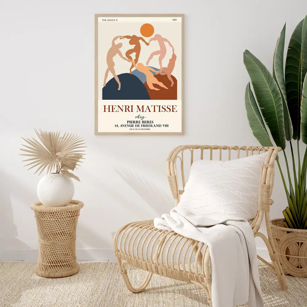 Wall Art 90cmx135cm Dancing by Henri Matisse Wood Frame Canvas - Home & Garden > Wall Art