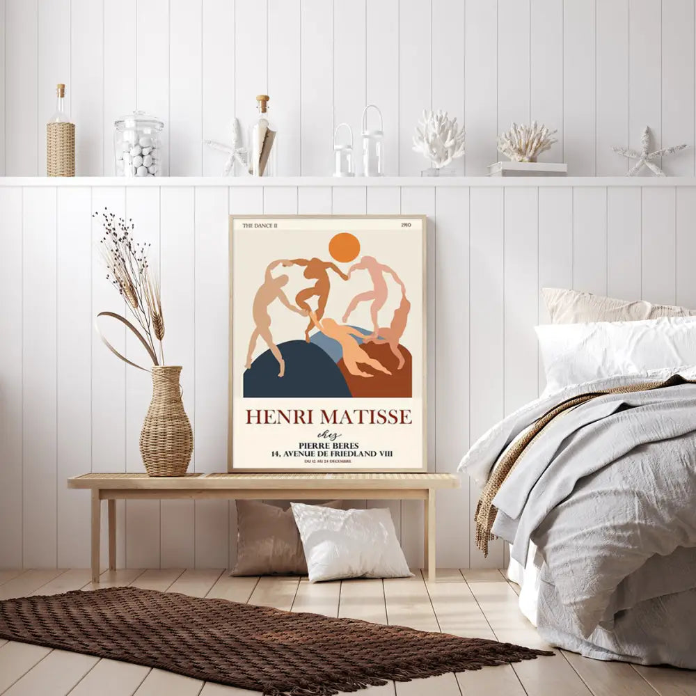 Wall Art 90cmx135cm Dancing by Henri Matisse Wood Frame Canvas - Home & Garden > Wall Art