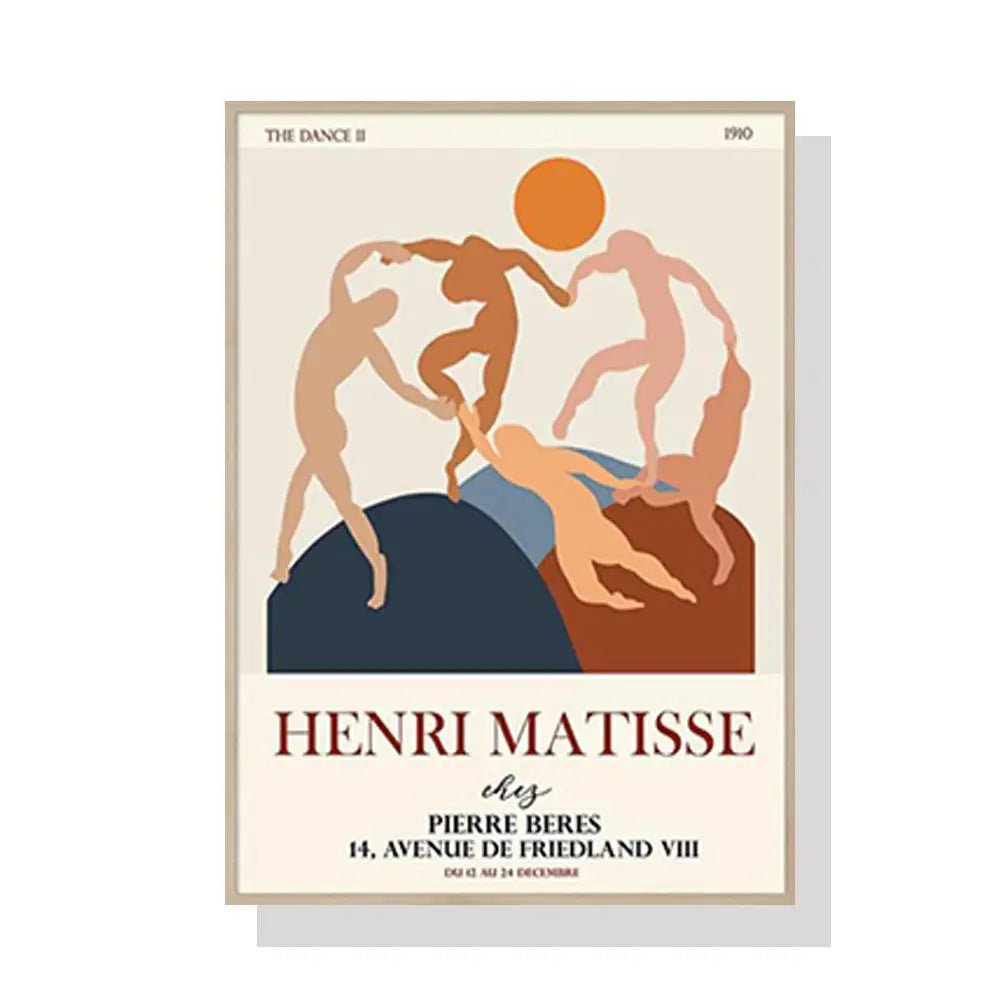Wall Art 90cmx135cm Dancing by Henri Matisse Wood Frame Canvas - Home & Garden > Wall Art