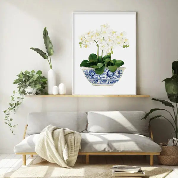 Wall Art 90cmx135cm Elegant Flower 2 Sets White Frame Canvas - Home & Garden > Wall Art