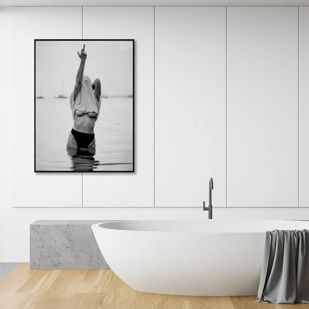 Wall Art 90cmx135cm Feminist Print Black Frame Canvas - Home & Garden > Wall Art