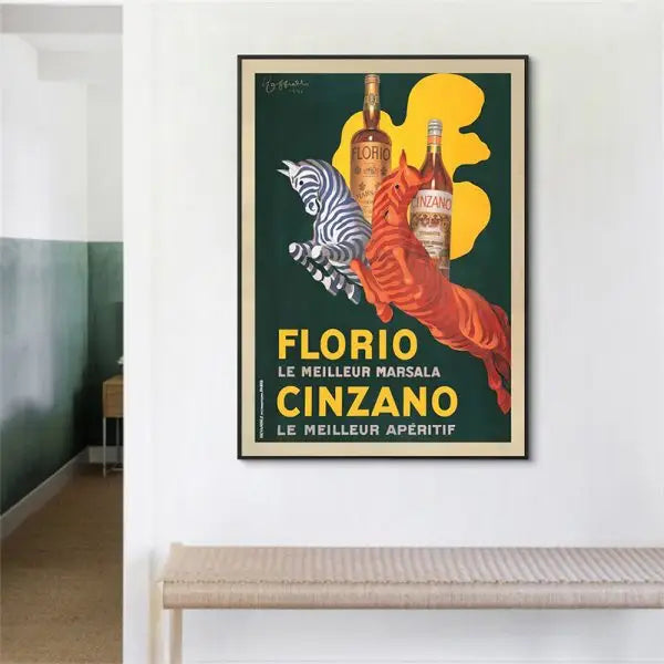 Wall Art 90cmx135cm Florio Cinzano Black Frame Canvas - Home & Garden > Wall Art
