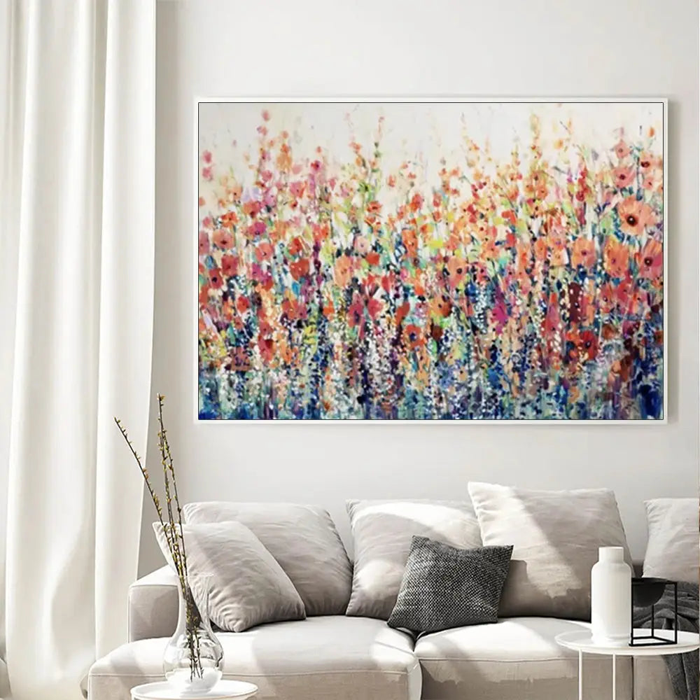 Wall Art 90cmx135cm Flourish Of Spring White Frame Canvas - Home & Garden > Wall Art