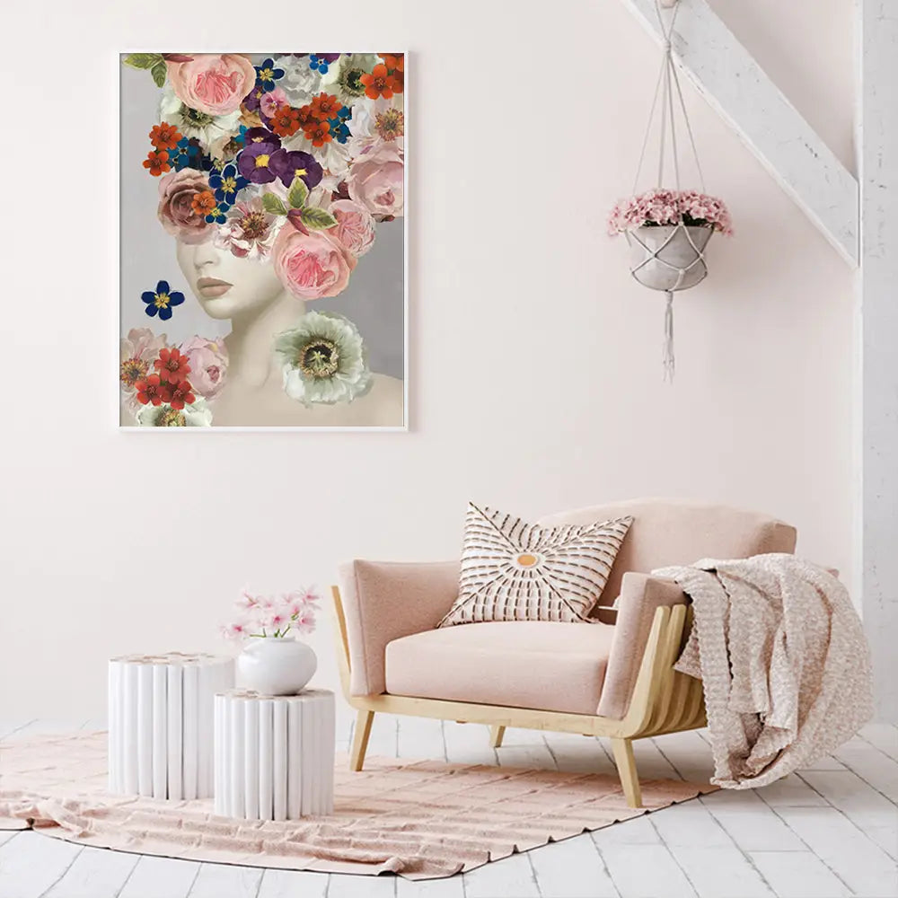 Wall Art 90cmx135cm Foolish in Love I White Frame Canvas - Home & Garden > Wall Art