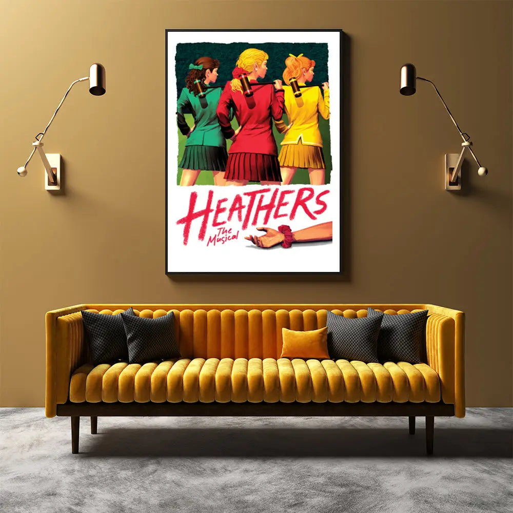 Wall Art 90cmx135cm Heathers The Musical Black Frame Canvas - Home & Garden > Wall Art