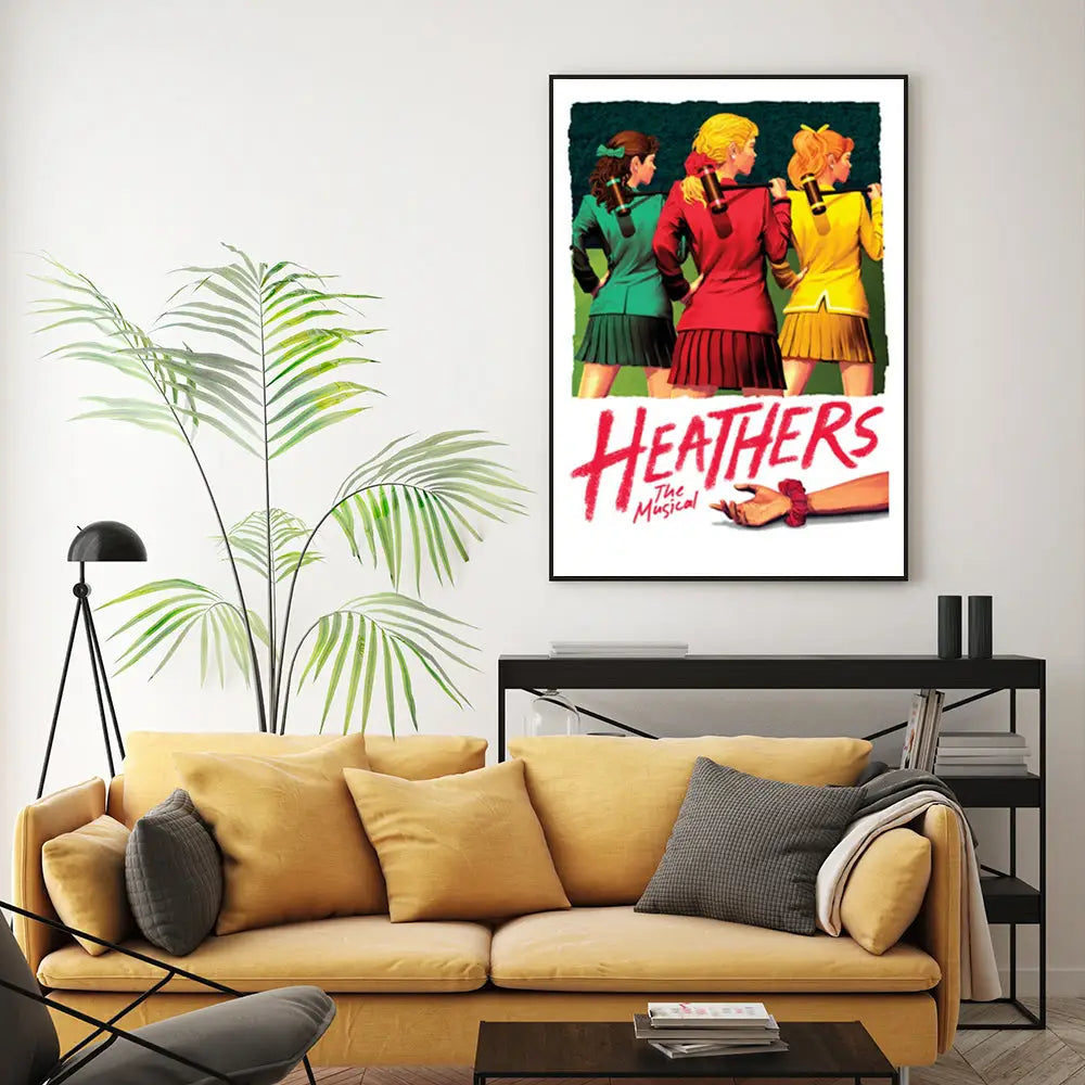 Wall Art 90cmx135cm Heathers The Musical Black Frame Canvas - Home & Garden > Wall Art