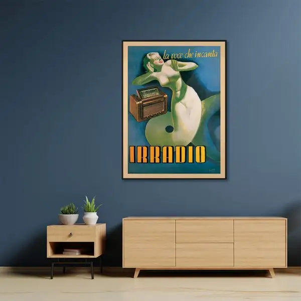 Wall Art 90cmx135cm Irradio Cinzano Black Frame Canvas - Home & Garden > Wall Art